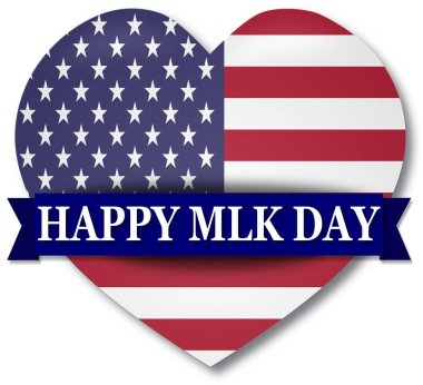 Mlk günü kutlu olsun. Kalp içinde ABD bayrağı ile