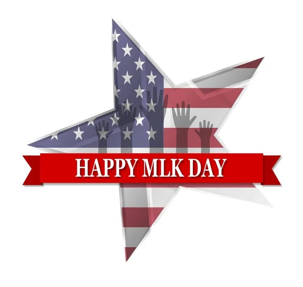 Glad Mlk Dag Stjärniga Med Usa Flaggan Inuti — Stockfoto