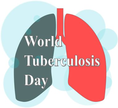 Dünya Tüberküloz Günü Vektör İllüstrasyonu. Tebrik kartı, poster ve afiş için uygun.