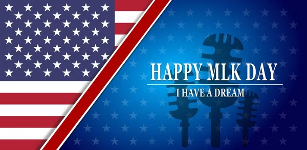 Selamat Hari Mlk Bintang Dengan Bendera Usa Dalam - Stok Vektor