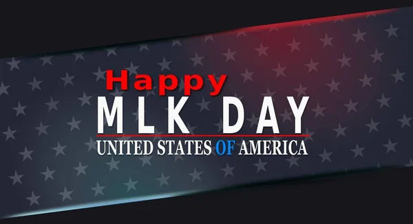 Happy Mlk Day Ster Met Usa Vlag Binnen — Stockvector