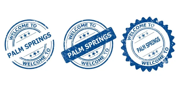 Welcome Palm Springs Blue Old Stamp Sale — Stock Vector