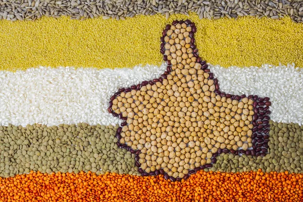 Like sign made of legumes — Stock Photo, Image