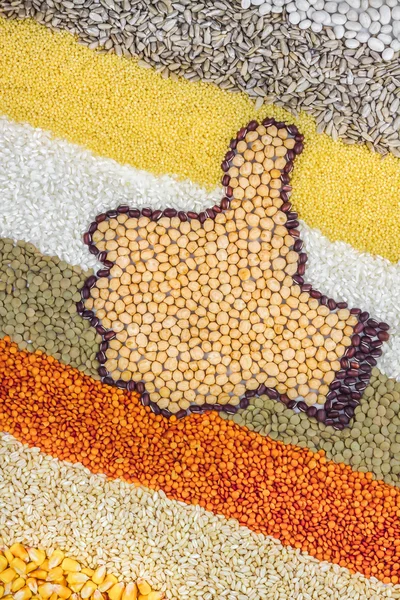 Like sign made of legumes — Stock Photo, Image