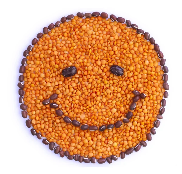 Smileygezicht gemaakt van zaden — Stockfoto