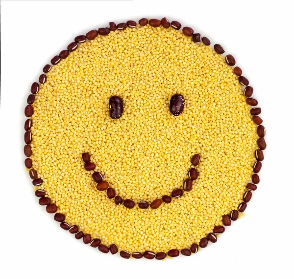 Smiley face made of LEGUMES — Stock Photo, Image
