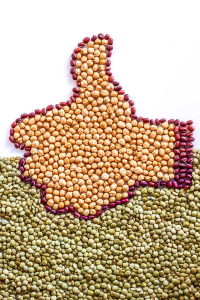 Like sign made of legumes — Stock Photo, Image