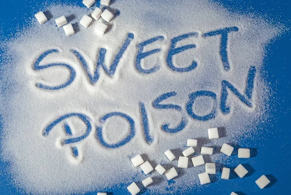 SWEET POISON written with sugar — Stock Photo, Image