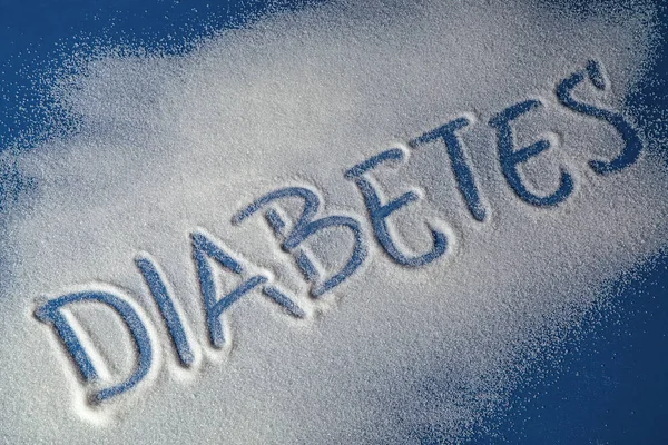 Diabetes skriven med socker — Stockfoto