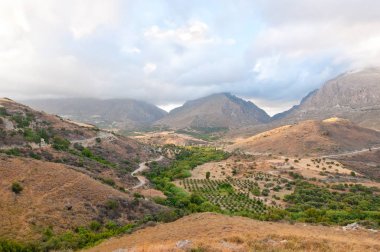 Yunanistan Ctete üzerinde Kourtaliotiko Gorge peyzaj.