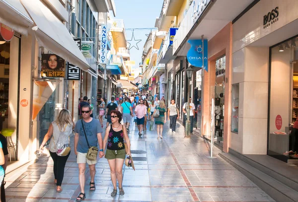 Crete Heraklion July Shopping Street Dedalou Full People Midday July — Stock Photo, Image