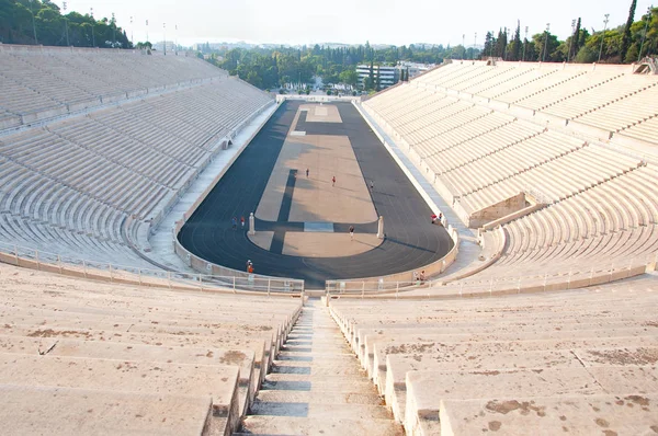 Athens Greece August Panathenaic Stadium Midday Turister Går Sightseeing August – stockfoto