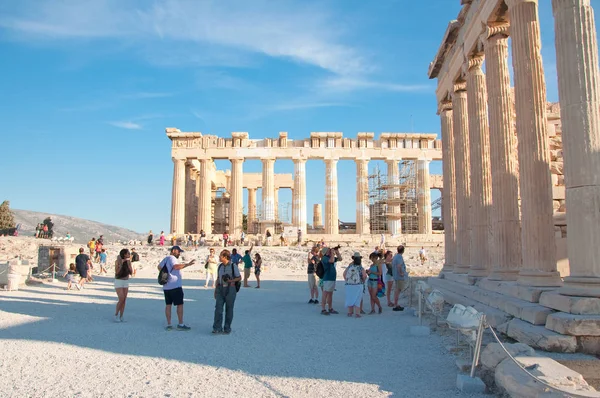 Athen Griechenland August Antikes Parthenon Auf Der Spitze Der Athener — Stockfoto