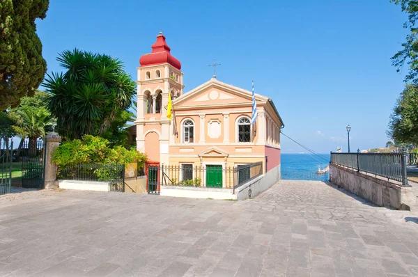 Corfu Grèce Août Façade Église Panagia Mandrakina Midi Août 2014 — Photo