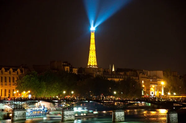 Paris August Paris Night Eiffel Tower Seen Arc Triomphe August — Stock Photo, Image