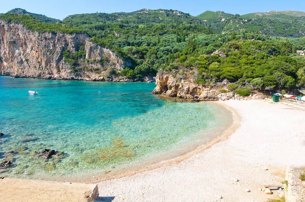 Dos Palaiokastritsa Praia Corfu Ilha Grécia — Fotografia de Stock