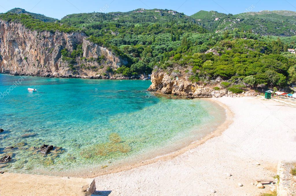 One of the Palaiokastritsa beach, Corfu island, Greece.