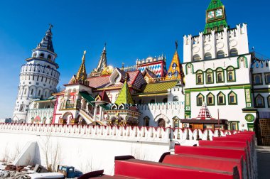 Çarpıcı mimari Izmailovo Kremlin'in Moskova, Rusya.