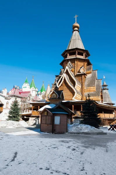 Izmailovo Kremlin Church Nicholas Highest Wooden Temple Russia Moscow — Stock Photo, Image