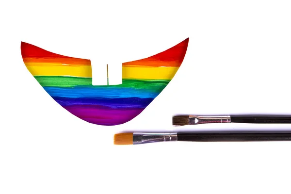 Rainbow smile on isolated white background — 스톡 사진