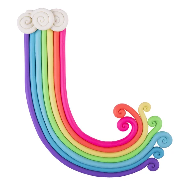 Plasticine regenboog geïsoleerd op witte achtergrond — Stockfoto