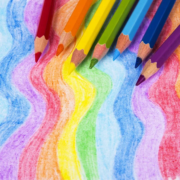 색연필의 철저 한 배경 — 스톡 사진