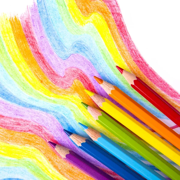 Абстрактный фон из цветных карандашей — стоковое фото