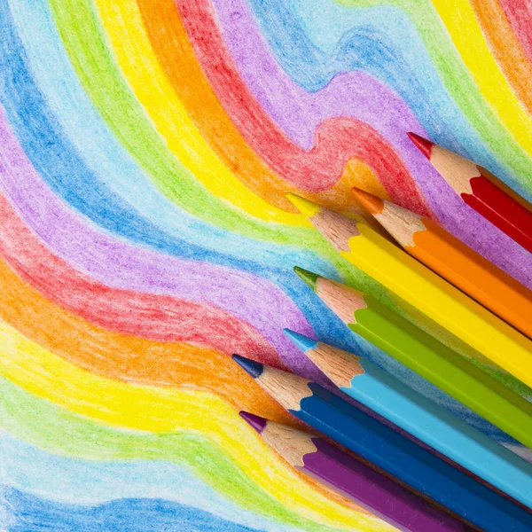 Abstract background from color pencils Stock Picture