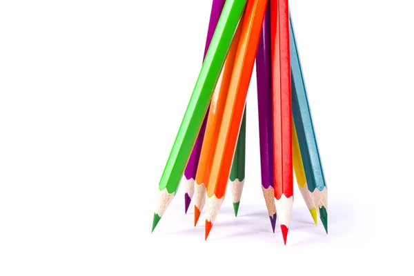 Színes ceruzák fehér háttér — Stock Fotó