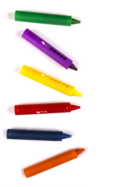 Crayons de couleur crayons sur blanc — Photo