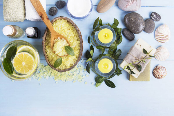 candles and spa, lemon