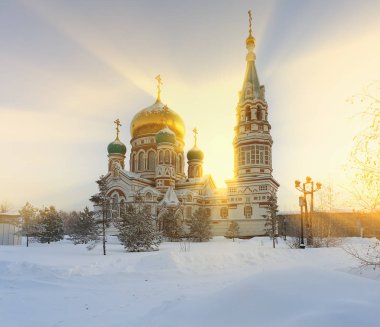 Omsk şehir, katedral Meydanı, Sibirya, Rusya'nın merkezi.