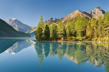 Güzel sonbahar manzara, Altay Dağları Rusya.