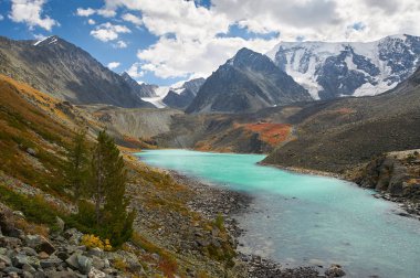 Güzel sonbahar manzara, Altay Dağları Rusya.