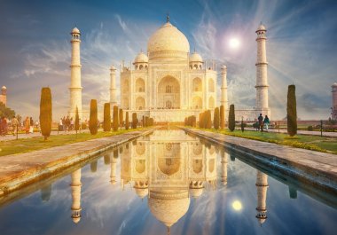 Taj Mahal'ı Hindistan, Agra. 7 Dünya merak ediyor. Güzel Tajmahal trave