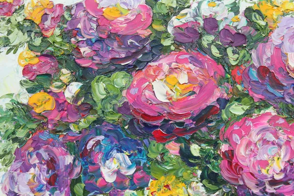 yağlı boya, peonies bir vazoda 