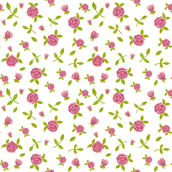 hand drawn roses flowers seamless pattern on the white background, wall paper, scrapbooking, retro ornament, vintage