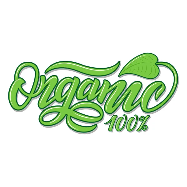 Ilustración de letras a mano de Organic para restaurante, menú de cafetería. Elementos para etiquetas, logos, pegatinas o iconos. Colección caligráfica y tipográfica. Menú ecológico — Vector de stock