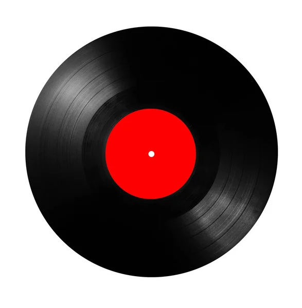 Red Vinyl Record White Background — Stock Photo, Image