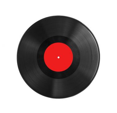 Beyaz arkaplanda vinil kayıt