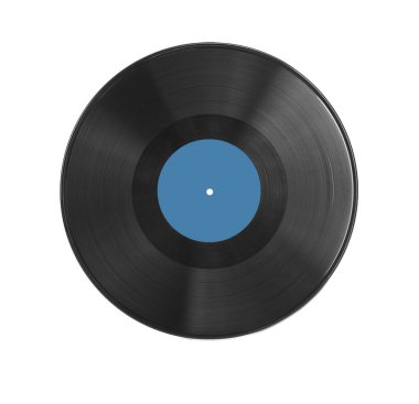 Beyaz arkaplanda vinil kayıt
