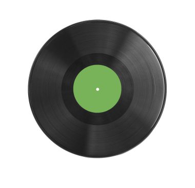 Beyaz arkaplanda vinil kayıt