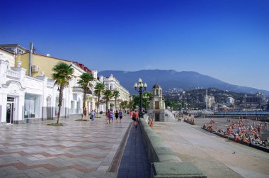 Yalta şehir sokak. Kırım, Ukrayna