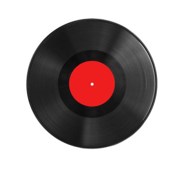 Beyaz arkaplanda vinil kayıt