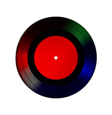 Beyaz arkaplanda vinil kayıt