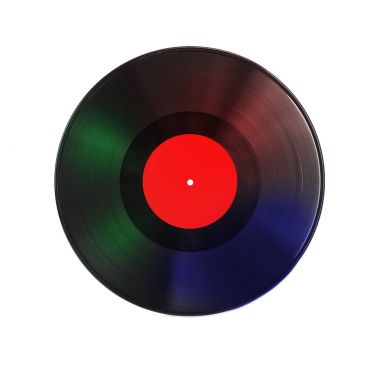 Beyaz arkaplanda vinil kayıt