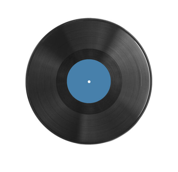 vinyl record on white background