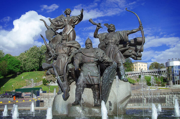 a monument to the founders of the city of Kiev. Kiev, Ukraine