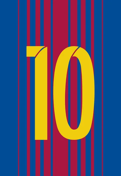 Colore Forma Calcio Barcelona Con Numero — Foto Stock