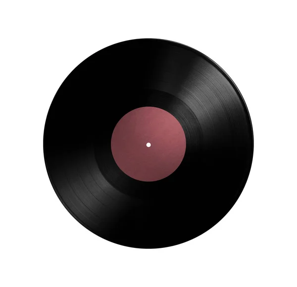 Vinyl Rekord Fehér Alapon Piros Szín — Stock Fotó